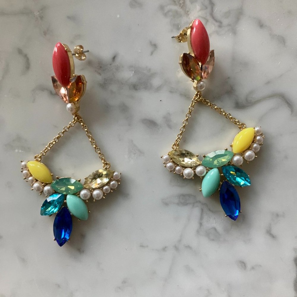 Rainbow Stone Dangle Earrings